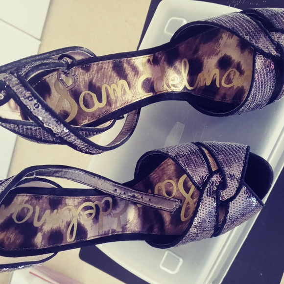 Sam Edelman Women's Lavender Sequins Sparkling Heels - Picture 4 of 12